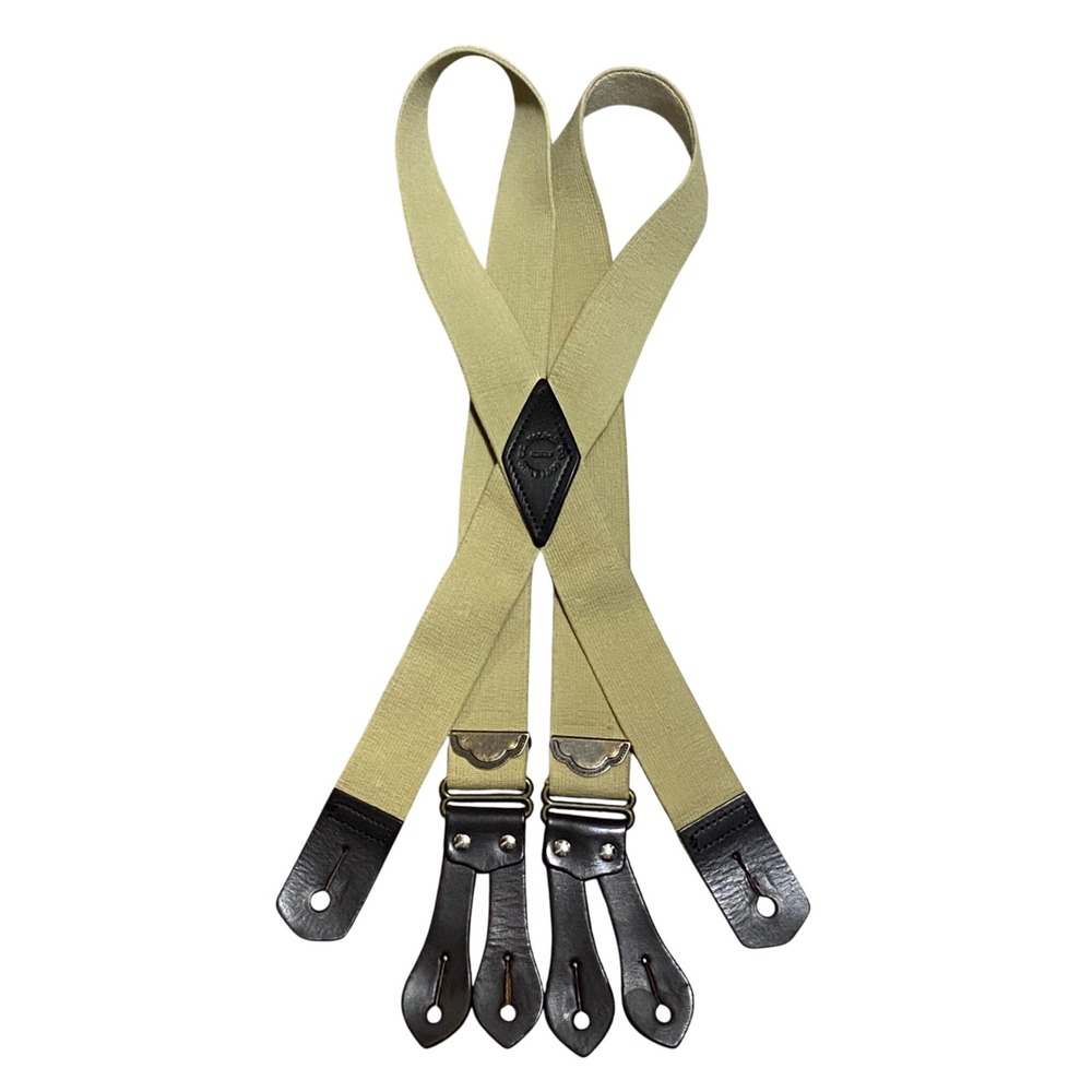CC Filson Tab Logger Suspenders Tan USA Workwear Bridle Leather Heritage 1.5"